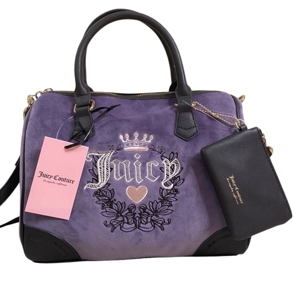 Juicy Couture Handbags - 💜🔹️Juicy Couture 🔹️Heritage satchel  Bag Velour Dusty Violet purple